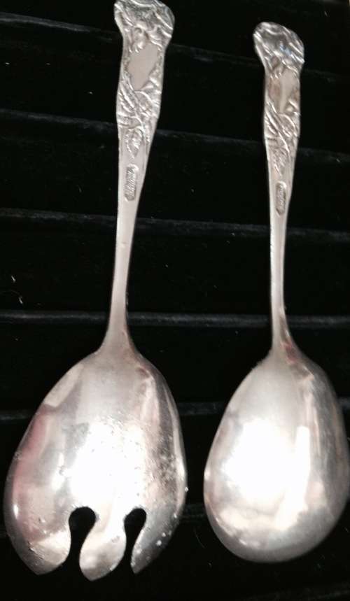Salad Servers - EPNS Ornate made in Italy in a box LOOK At All My BUY NOW listings NO WAITING