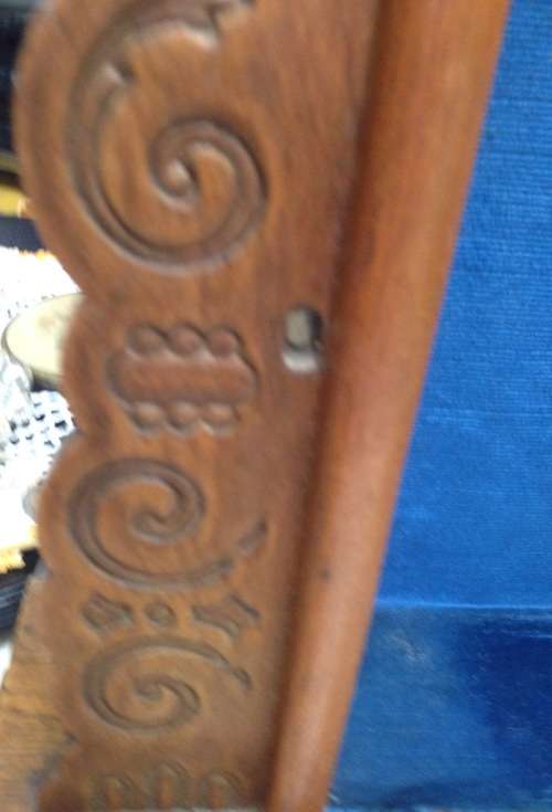 OAK  Clock Converted to Display Case Blue lined Arch