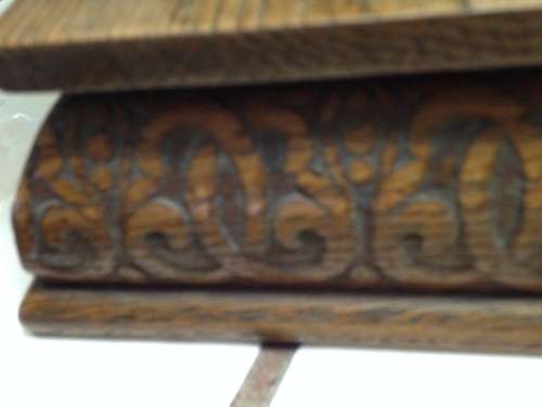 OAK  Clock Converted to Display Case Blue lined Arch