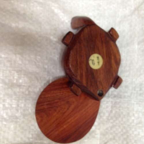 Compass - ORIENTAL c 1949/50 Japanese Feng Shui Tortoise Wood bone  insets Calligraphy