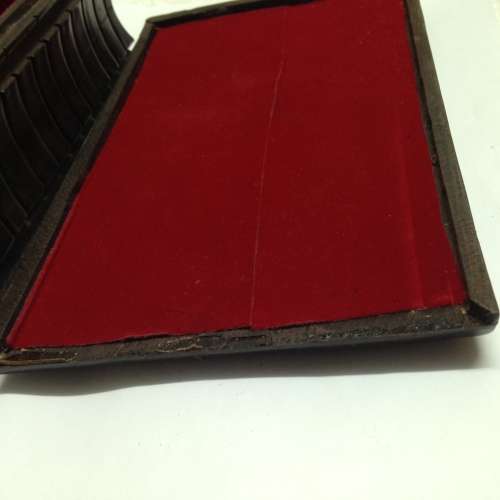 BOX Lided -  EBONY 1.066kg Solid Hand Carved box*Red Velvet Interior -TLC needed