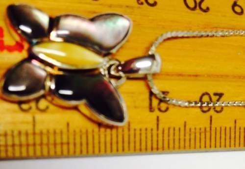 Necklace - STERLING SILVER  Butterfly 925 clearly stamped on Back +not silver chain 18 KGP stamped