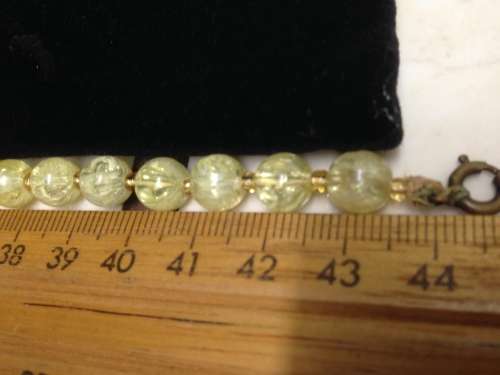 Necklace*1950`s LUMINOUS Electric green Plastic*Swirl beads Graduating choker LOOK At My BUY NOW* NO