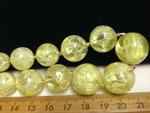 Necklace*1950`s LUMINOUS Electric green Plastic*Swirl beads Graduating choker LOOK At My BUY NOW* NO
