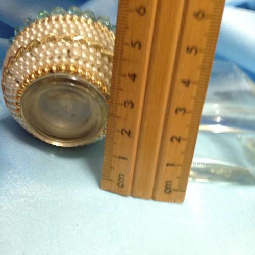 Perfume BOTTLES 1 antique has been Embellished with beads + one is clear glass no lid
