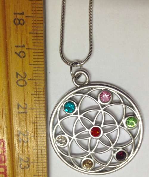 Necklace Celtic knot ACROSTIC message colour of gems spells out love message modern vintage style