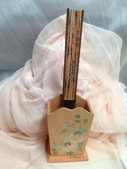 Oriental fan Bauenmalerie holder wood Look At My Buy Now listings No Waiting