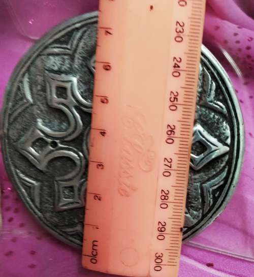 BUCKLE - Belt buckle Celtic shield SILVER TONE metal