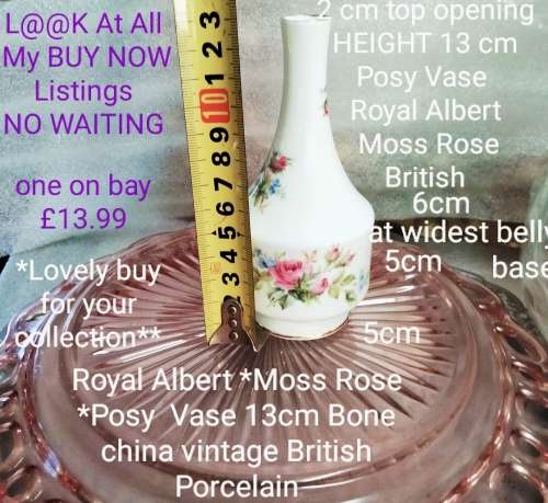 Royal Albert* Moss Rose *Posy Vase Bone china British Look AtMy Buy Now Listings NO WAITING