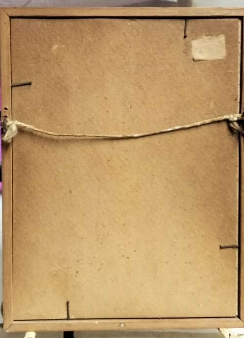 FRAMED Oriental painting artist signed  hand painted bird blue prunis flowers on silk fabric