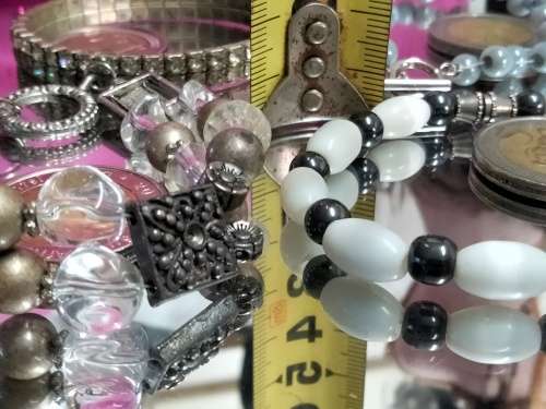 4 bracelets Artisinal 3 mix cord  beads  base metal charms Crylic crystals spacer all one bid