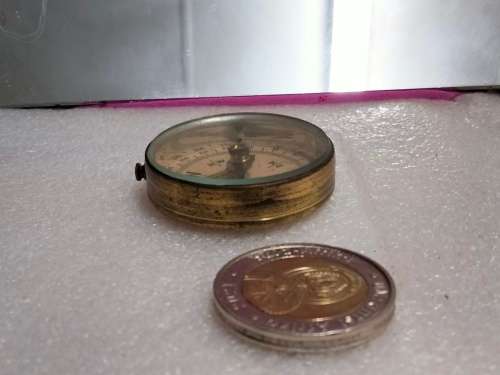 Vintage BRASS COMPASS SIDE Lock MECHANISM (internet research C1940 Stesco Foreign German)