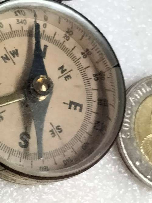 Vintage BRASS COMPASS SIDE Lock MECHANISM (internet research C1940 Stesco Foreign German)