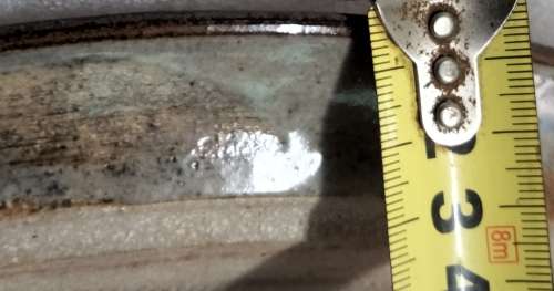 Wall Or Cabinet Plate Variegated blues browns Art signed G Pattern has octopus holder to hang