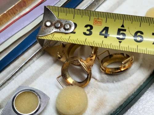 4 Tops-3 10 CT gold filled STAMPED Watch face tops-Watch 6 Straps 1 Box 1 Edwin Quartz not tested