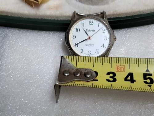 4 Tops-3 10 CT gold filled STAMPED Watch face tops-Watch 6 Straps 1 Box 1 Edwin Quartz not tested