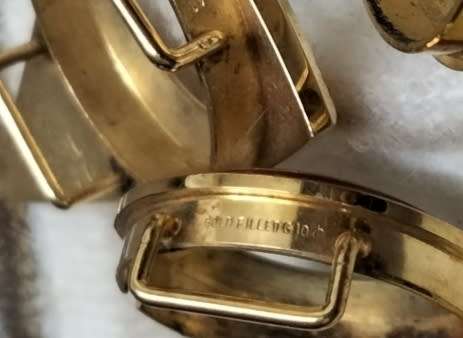 4 Tops-3 10 CT gold filled STAMPED Watch face tops-Watch 6 Straps 1 Box 1 Edwin Quartz not tested