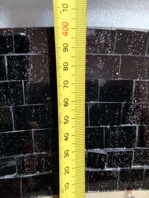 `MIRROR MOSAIC Black Tiles back wire to hang Note