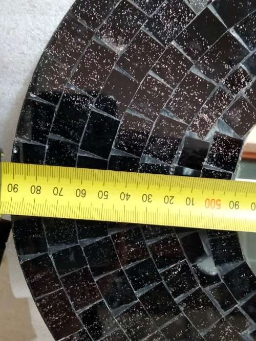 `MIRROR MOSAIC Black Tiles back wire to hang Note