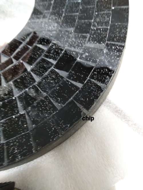 `MIRROR MOSAIC Black Tiles back wire to hang Note