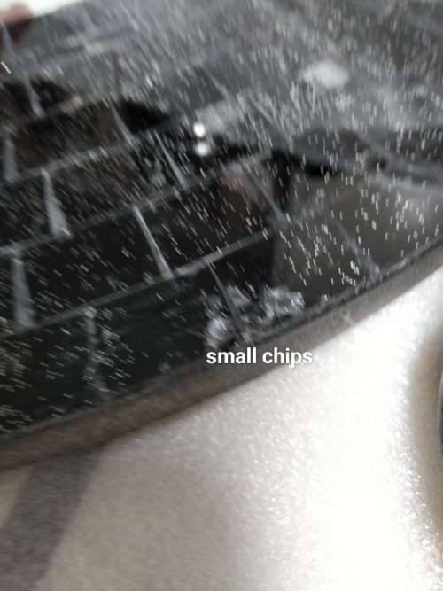 `MIRROR MOSAIC Black Tiles back wire to hang Note