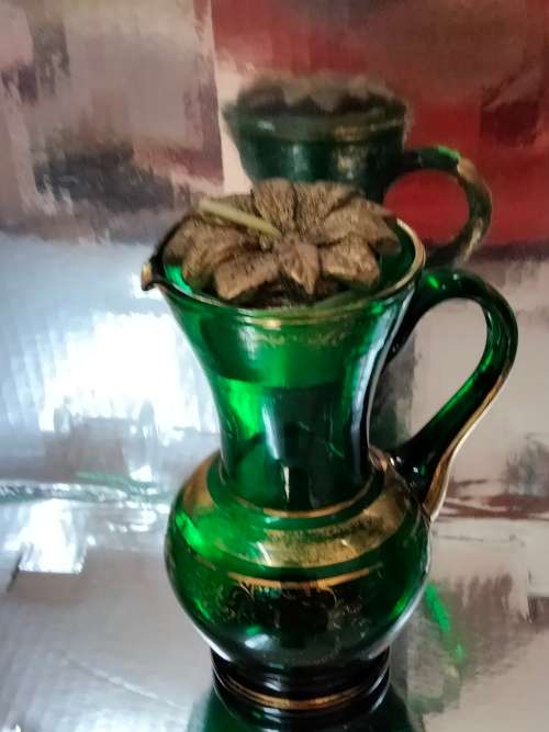 Jug or Posy Vase -  Emerald Green GILT trim Bohemian LOOK At All My BUY NOW listings NO WAITING