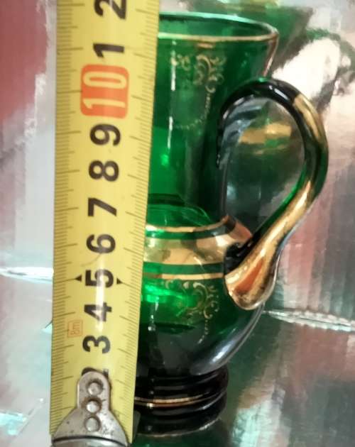 Jug or Posy Vase -  Emerald Green GILT trim Bohemian LOOK At All My BUY NOW listings NO WAITING