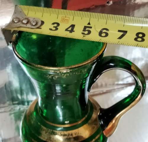 Jug or Posy Vase -  Emerald Green GILT trim Bohemian LOOK At All My BUY NOW listings NO WAITING