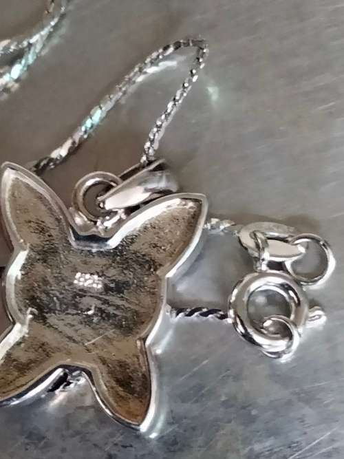 Necklace - STERLING SILVER  Butterfly 925 clearly stamped on Back +not silver chain 18 KGP stamped