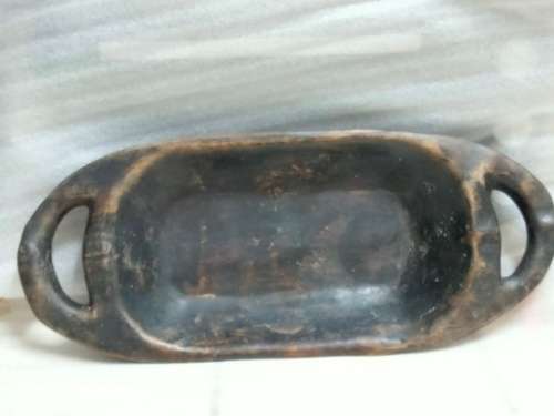 RARE - ethnic ANTIQUE Hand Carved  Wood DOUGH Bowl from 1 piece wood highly collectable