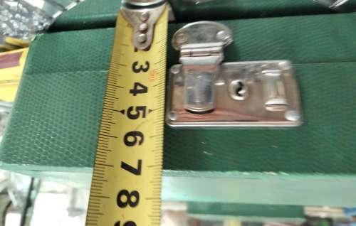 Jewelry Box Green Shagreen red inside hinged tray LOOK At my BUY NOW listings NO WAITING