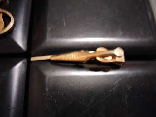 Cufflinks + Tie Clip - Riffle MOP 1 pair FNB tree script 10+1pr Roman Centurion Gold Tone metal