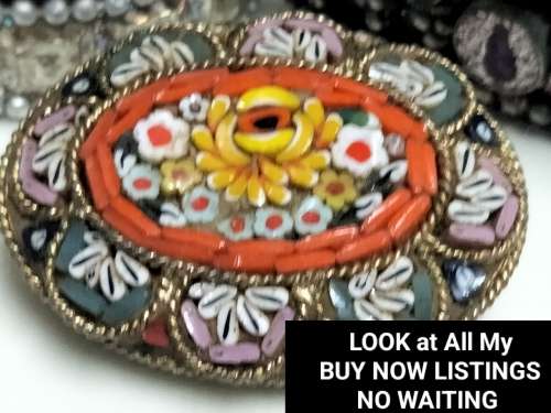 Vintage Micro Mosaic Brooch Look at My BUY NOW Listings No WAITING