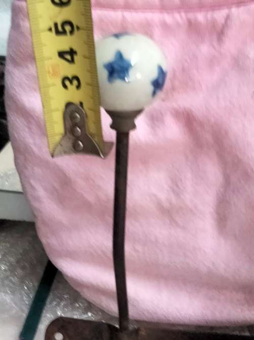 metal Wall mount Hooks 2 Double 4 porcelain blue stars Look at my Buy Now listings No Waiting