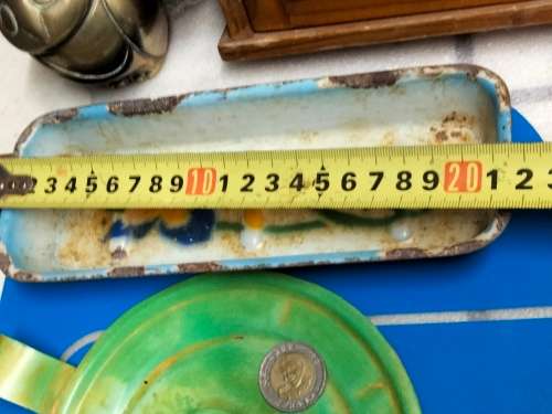 VTG1Enamel SOAPdish distressed+1metalCandle holder refurbishedLOOK At My BUY NOW LISTINGS NO WAITING