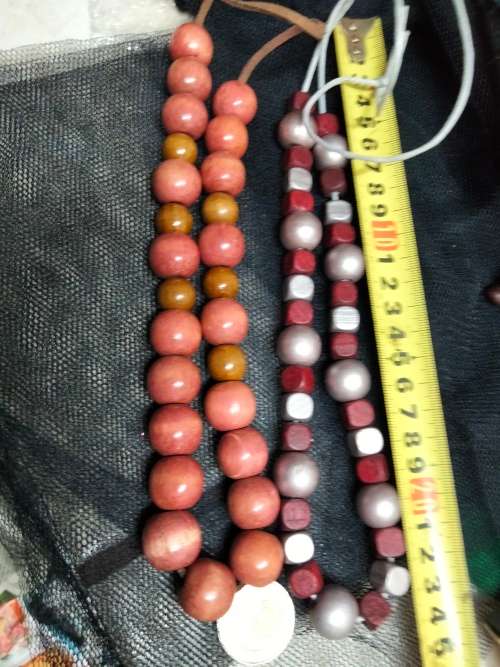 Necklace 2 wood beads on thong LOOK At My BUY NOW LISTINGS NO WAITING