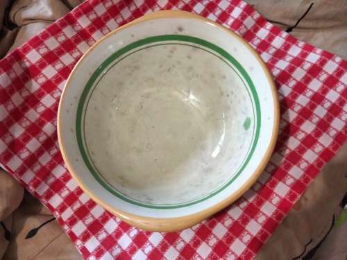1930/50s TG Green XXL ceramic the mixing bowl GREEN DOT distressed Look at my Buy Now listings No Wa