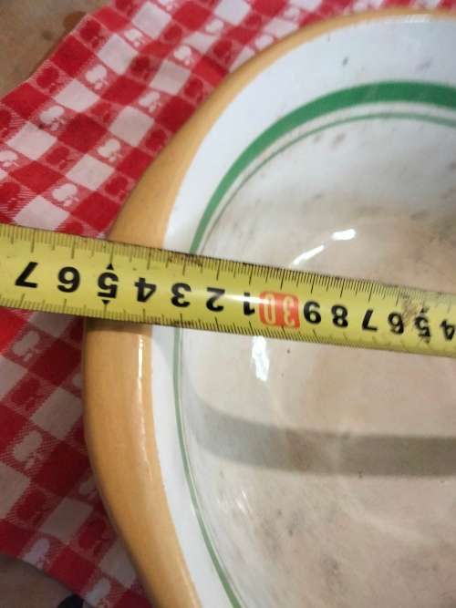 1930/50s TG Green XXL ceramic the mixing bowl GREEN DOT distressed Look at my Buy Now listings No Wa