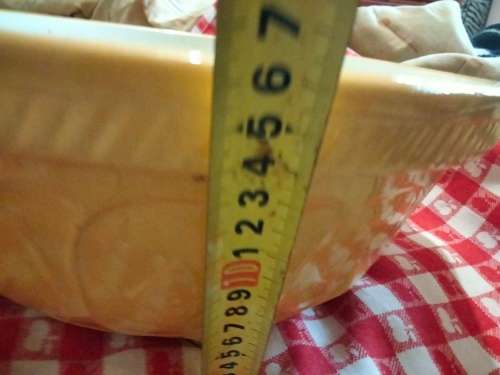 1930/50s TG Green XXL ceramic the mixing bowl GREEN DOT distressed Look at my Buy Now listings No Wa