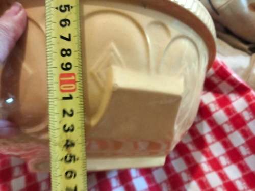 1930/50s TG Green XXL ceramic the mixing bowl GREEN DOT distressed Look at my Buy Now listings No Wa