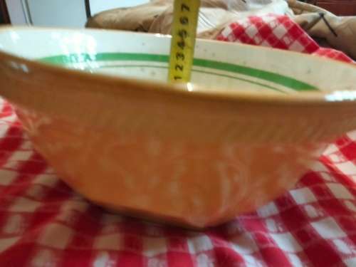 1930/50s TG Green XXL ceramic the mixing bowl GREEN DOT distressed Look at my Buy Now listings No Wa