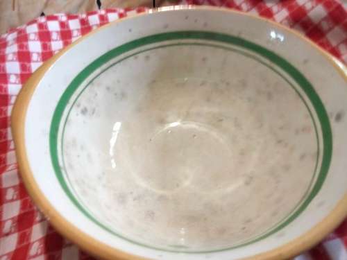 1930/50s TG Green XXL ceramic the mixing bowl GREEN DOT distressed Look at my Buy Now listings No Wa