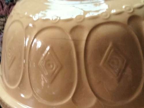 1930/50s TG Green XXL ceramic the mixing bowl GREEN DOT distressed Look at my Buy Now listings No Wa