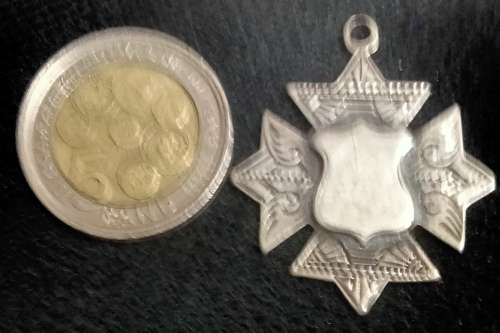 STERLING SILVER Fob CharmMalteseCrossShield William LeatherBIRMINGHAM+WW2PinVolunteer+Sweetheart Bro