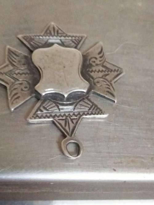 STERLING SILVER Fob CharmMalteseCrossShield William LeatherBIRMINGHAM+WW2PinVolunteer+Sweetheart Bro