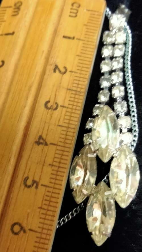 Necklace+ Earrings 1920/30s Rhinestone Crystals Glass CUT Marquise+Pear Paste Costume Jewellery