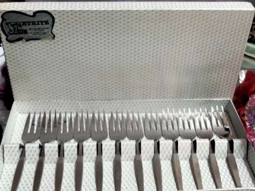 Forks Lifter Spoon*EETRITEvaliat12 stainless Steel Cake Forks Box +1ELWEZITTE Cake Lifter 1 Teaspoon