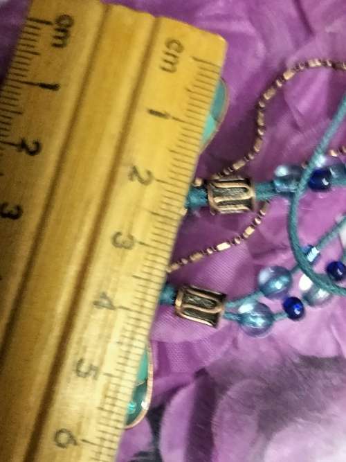 Necklace signed Avon Blue Butterfly enameled Pendant Crystals back copper tone metal duo chain