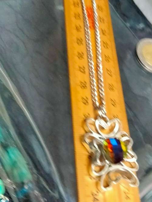 Necklace - Dichroic Stone dazzling glass LOOK At My BUY NOW LISTINGS NO WAITING