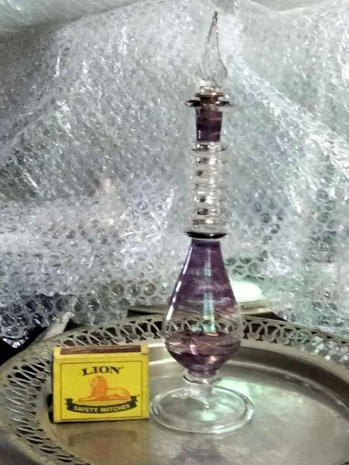 Perfume Bottle -Egyptian hand made Glass  CHARMING